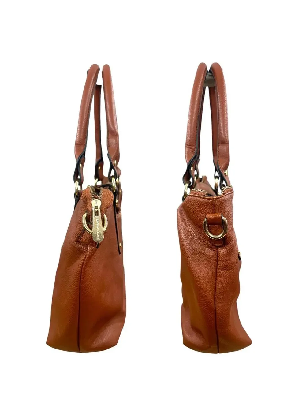 Michael Kors Hamilton Cognac Leather Shoulder Bag - Picture 5 of 8